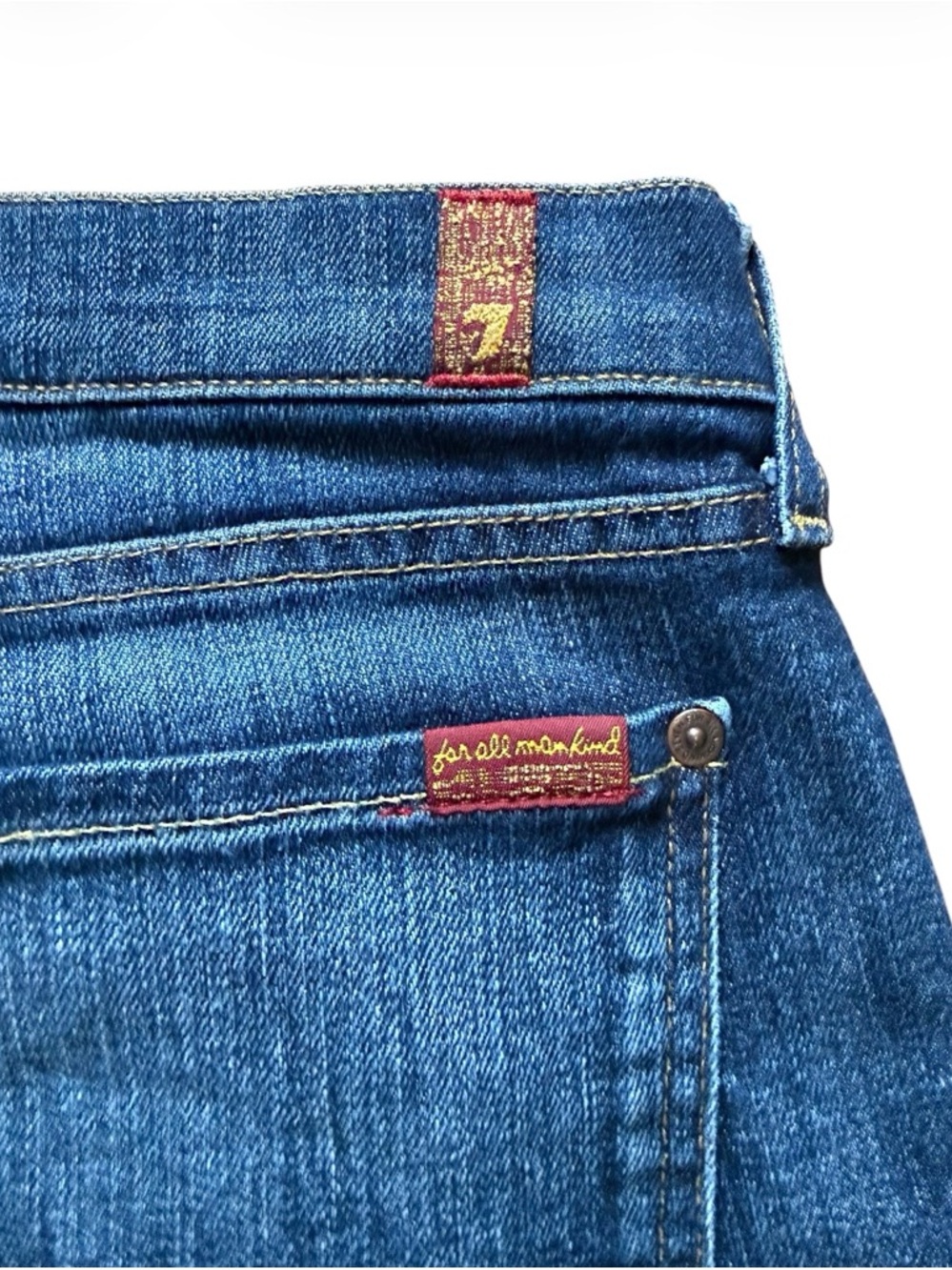 7 For All Mankind Women’s Dark Blue Bootcut Jeans Size 32 - Picture 4 of 9
